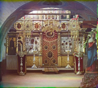 Icons at Borodino church, 1905-1915 by Sergey Prokudin Gorsky